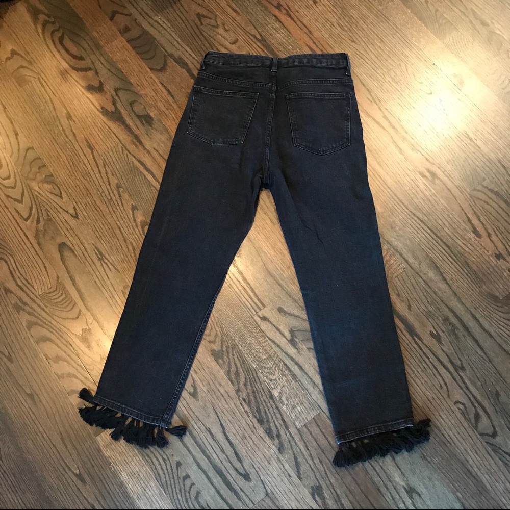 Topshop Cropped Tassel Jeans - Picture 4 of 4